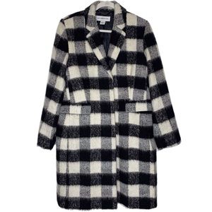 Liz Claiborne Buffalo Check Black and White Coat size Large